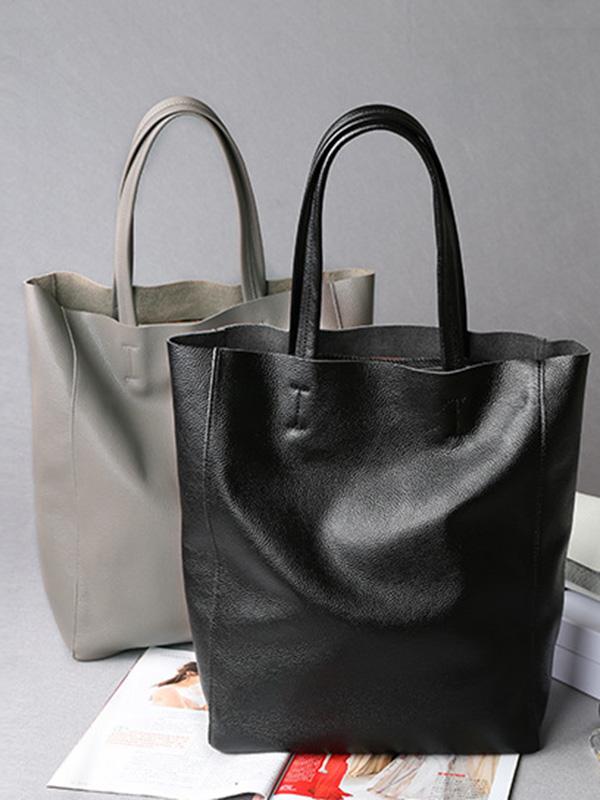 Simple Black Leather Bag