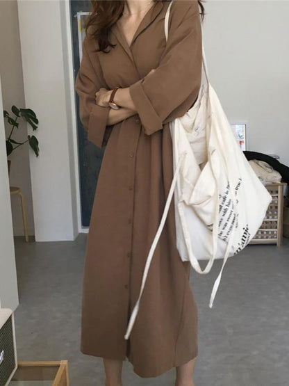 LOOSE SOFT LAPEL LONG COVER-UP