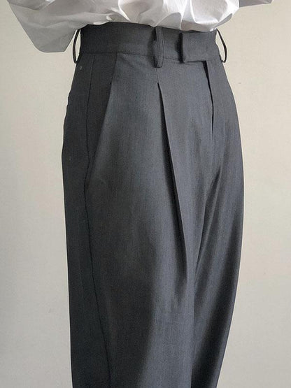 COMFORTABLE LOOSE GREY EMPIRE SUIT PANTS