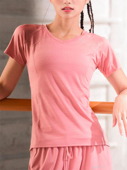 Letter Printed Fitness Sports T-shirt