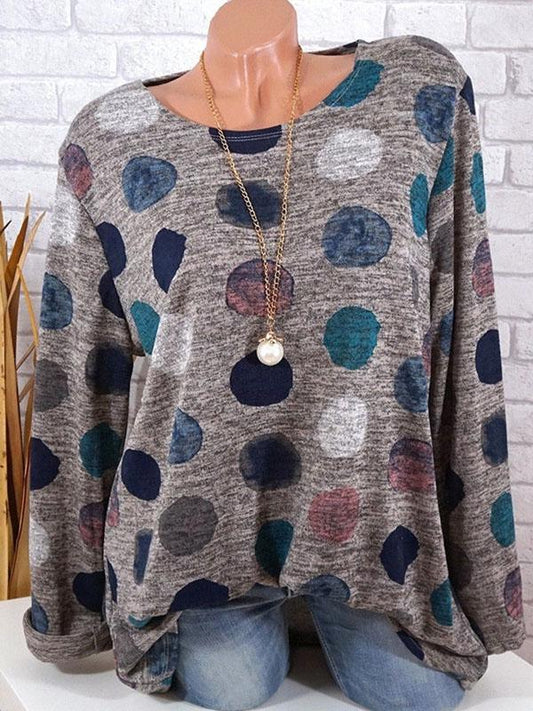 Polka-dot Printed Bohemia Shirt Top