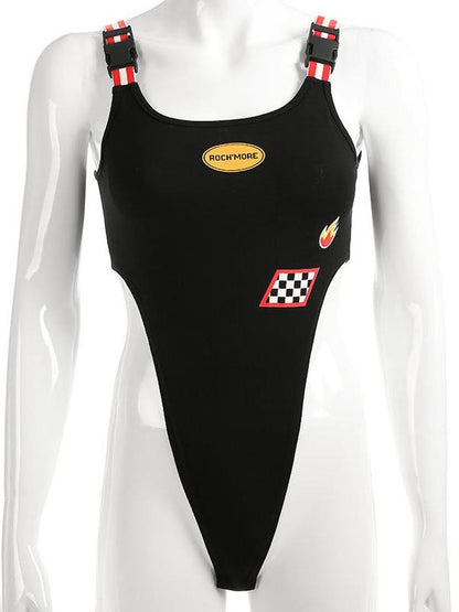 Buckle Graphic Printed Bodysuits