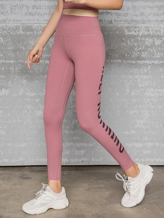 Wrap High-Waisted Printed Letters Sports Leggings