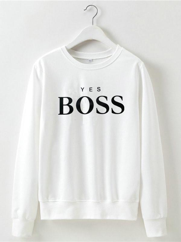 Letter Printed Round-neck Sweatershirt