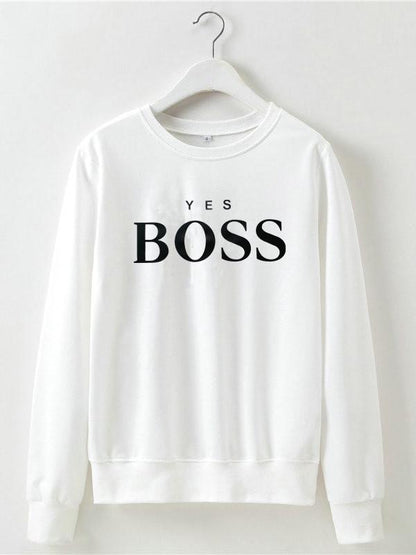 Letter Printed Round-neck Sweatershirt