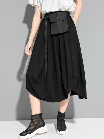 Original Solid Elasticity Waist Skirt