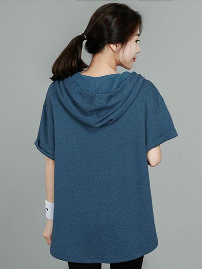 Casual Loose Short Sleeves Hoodies