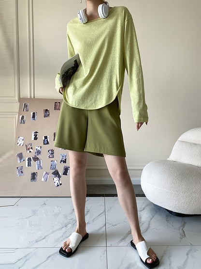 Simple Casual Loose Solid Color Sun-Protection T-Shirt Top