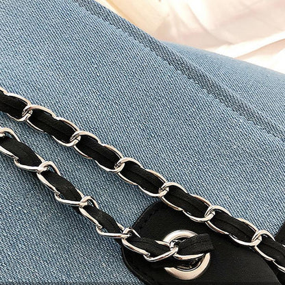 Fashion Canvas Shoulder Bag Women Chain Bag