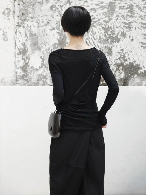 V-neck Cropped Split-joint Shirt Tops