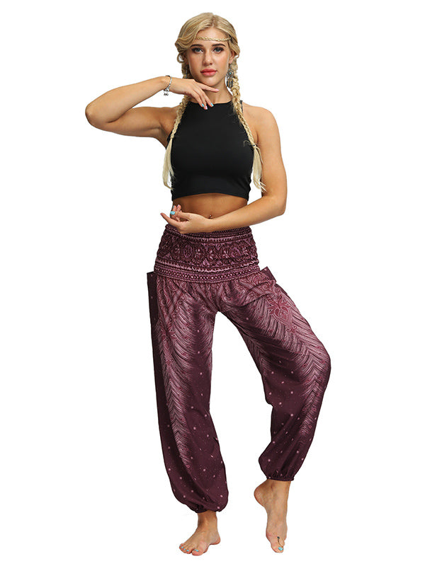 Bohemia Loose Printed Elastics Knickerbockers& Yoga Pants