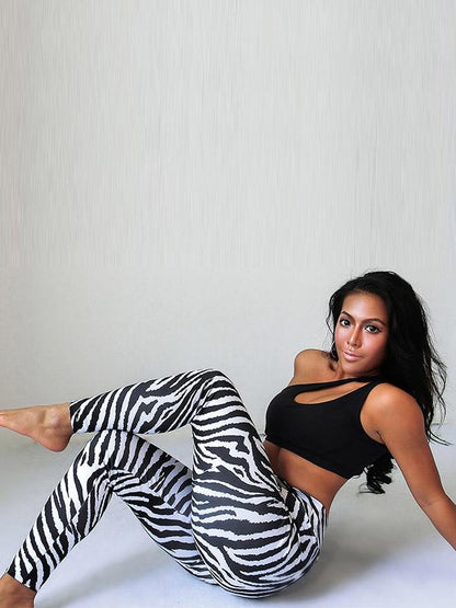 Striped Wrap High-Waisted Sports Leggings