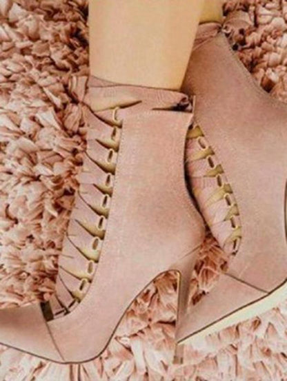 Bandage Hollow High Heel Booties