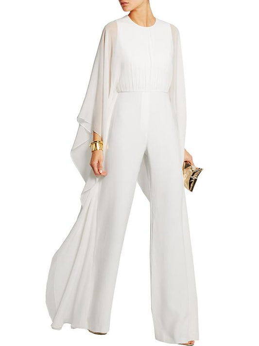 Wide-leg Pants Chiffon Spliced Jumpsuit