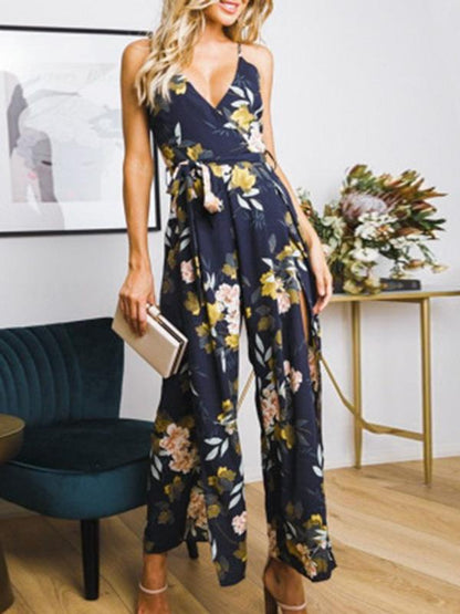 Pretty Floral Off Shoulder Long Jumpsuits