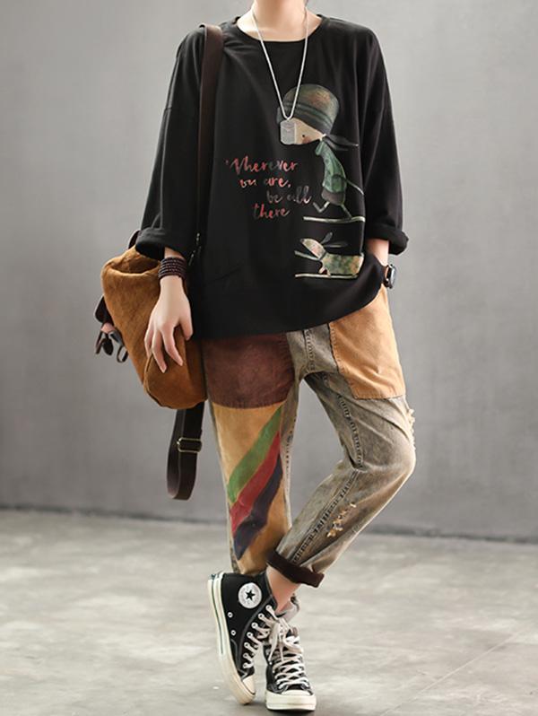 Loose Printed Blouses