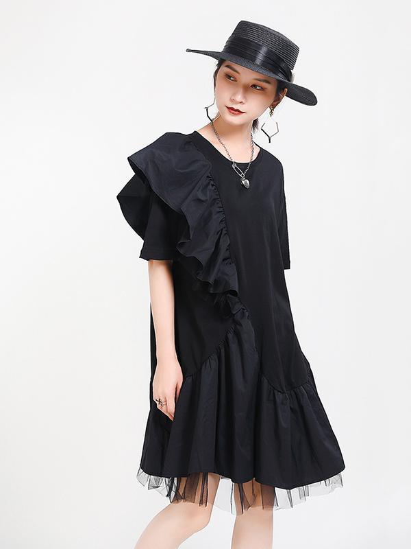 Original Split-Joint Falbala Gauze Dress