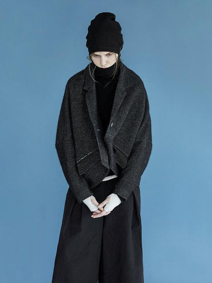Autumn Winter Solid Color Simple Woolen Coat