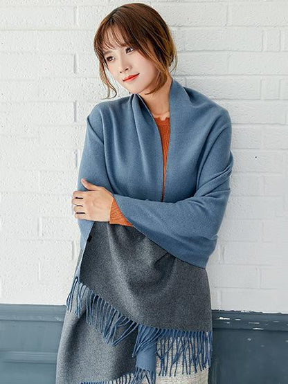 Both-side Warm Tasseled Super Long Scarf