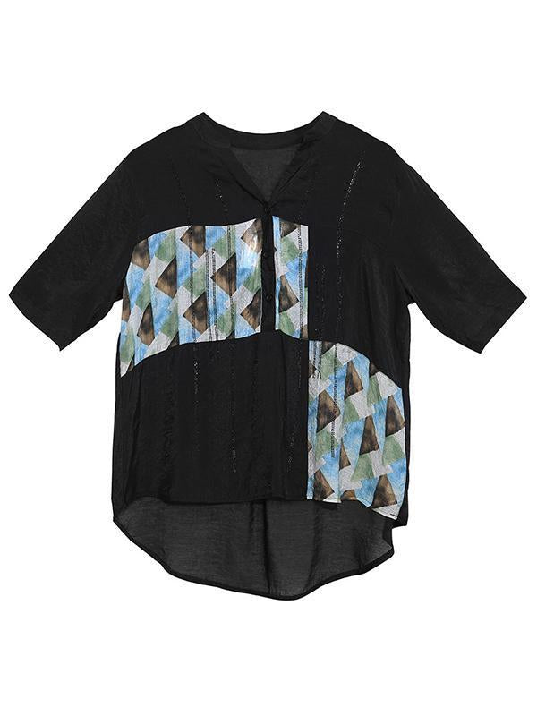 Original Printed V-Neck Blouses&Shirts Tops