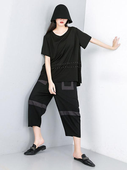 Loose Elastic Waist Design Wide Leg Pants