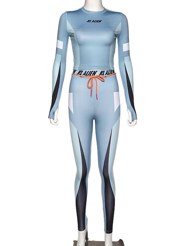 Letters Floral Breathable Sports Yoga&Gym Suits