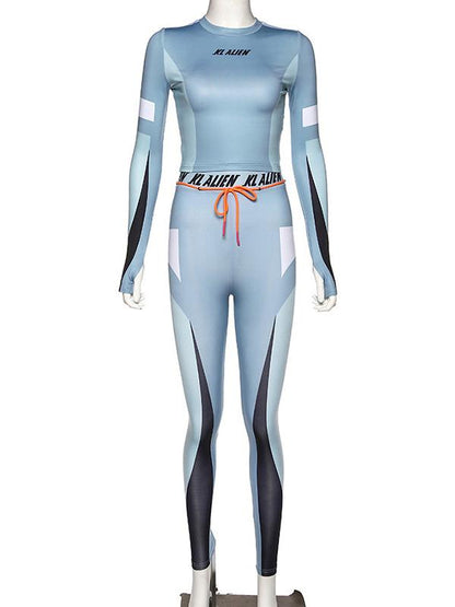 Letters Floral Breathable Sports Yoga&Gym Suits