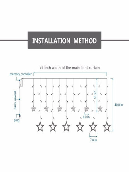 Christmas New Year or Party Star Decoration Lighting Garland