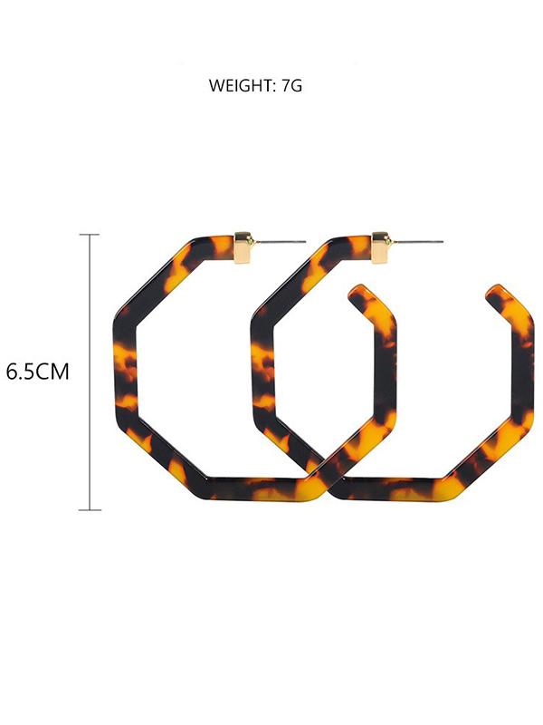 Leopard Geometry Acrylic Eardrop
