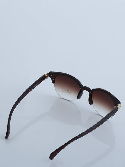 Retro Polarized Sunglasses Classic Half Frame Semi-Rimless