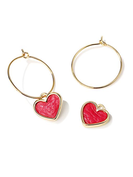 Red Heart Ear-ring Earrings