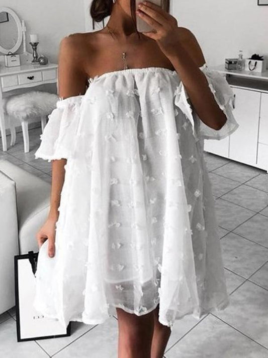 2 Colors Off-the-shoulder Mini Dress