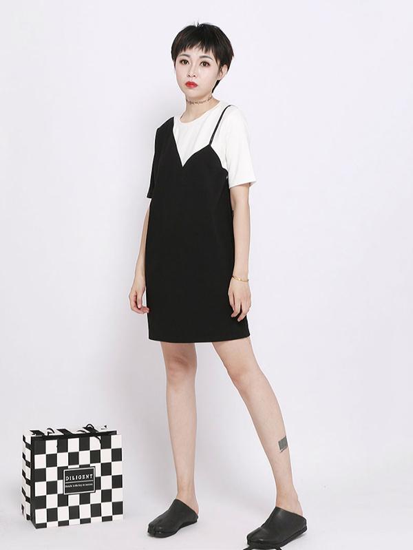 False Two Split-Joint Dress