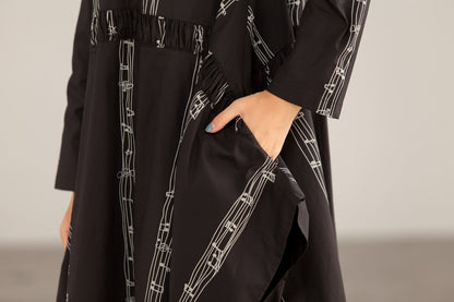 Autumn Cotton Polyeste Irregular Commuter Print Dress
