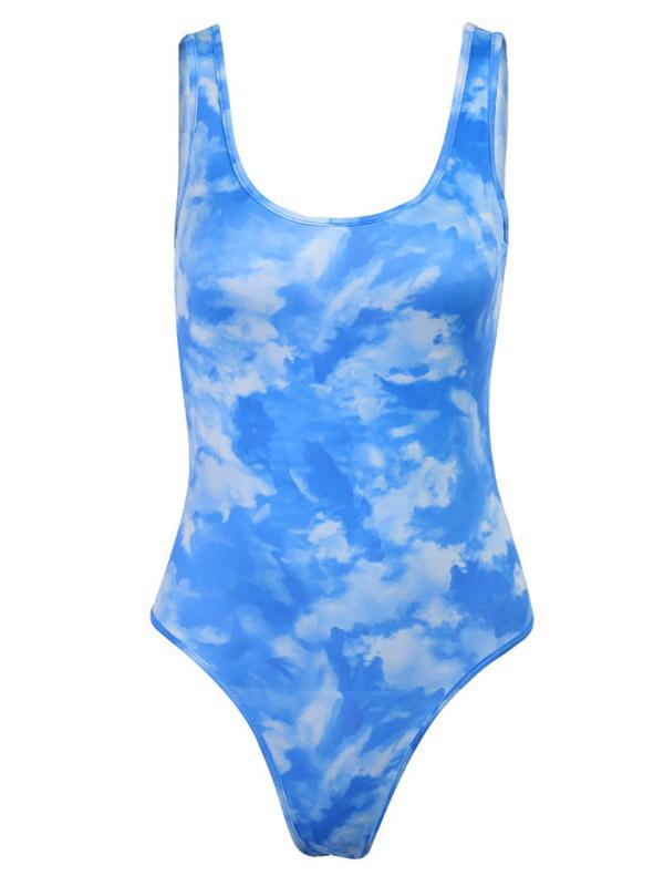 Sexy Tie-Dyed Sleeveless Bodysuits