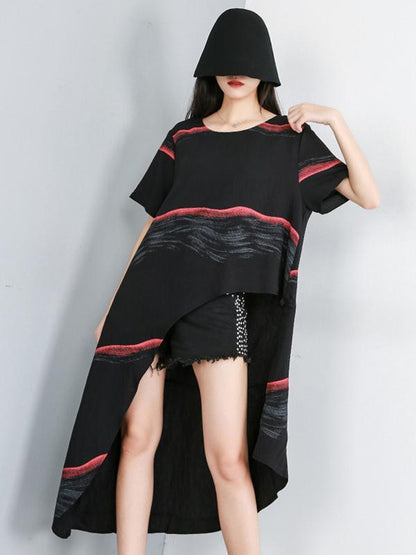 Original Printed T-Shirt + Asymmetric Wide Leg Pants Suit