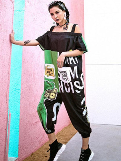 Dinosaur Printed Hip-hop Jumpsuits