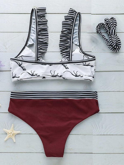 Printed Fresh Bikinis Swimwear