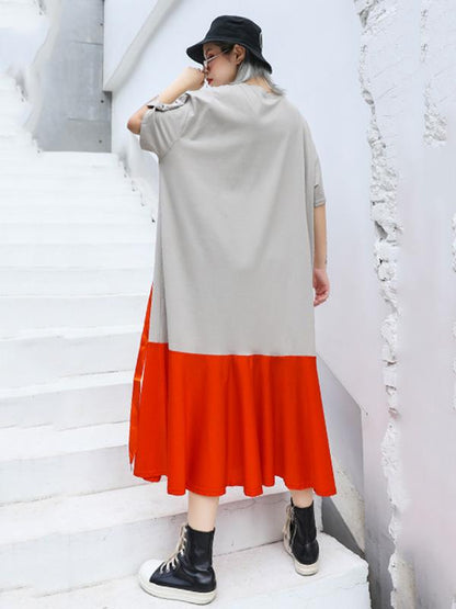 Oversize Split-joint T-Shirt Dress
