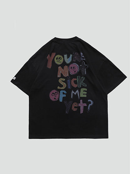 Original Round-Neck Cartoon Printed Loose T-Shirts Tops
