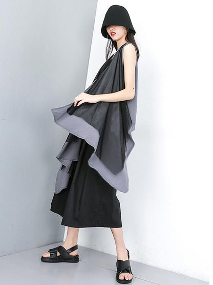 Irregular Split-joint Sleeveless Cover-up