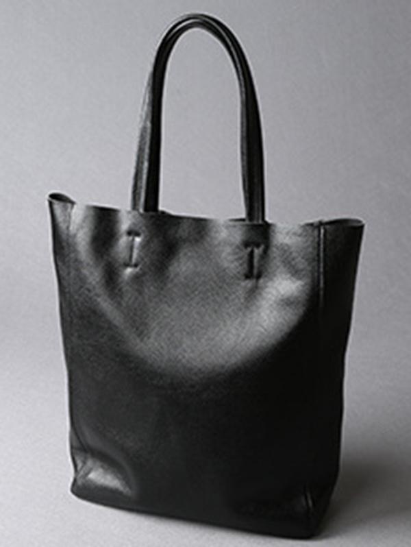 Simple Black Leather Bag