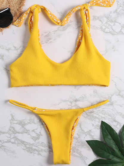 Braided Ribbed Bikini Swimsuit