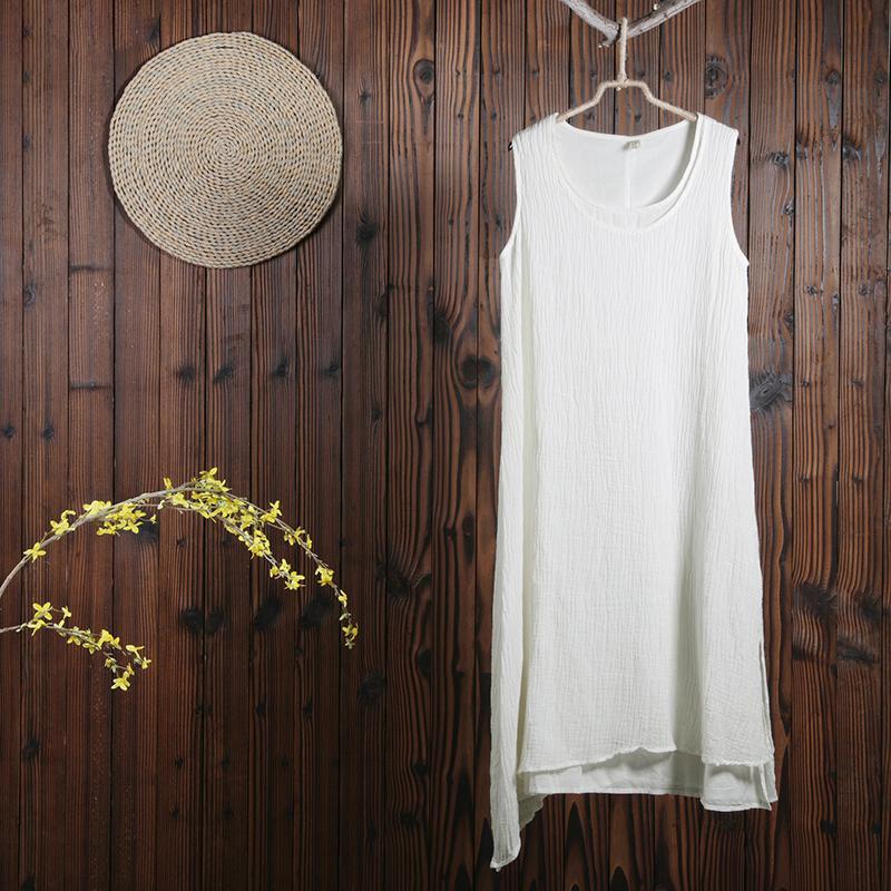 Casual Summer Women Wrinkled Sleeveless Dress