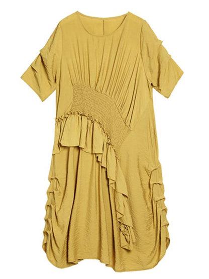 Loose Irregular Falbala Split-joint Long Dress