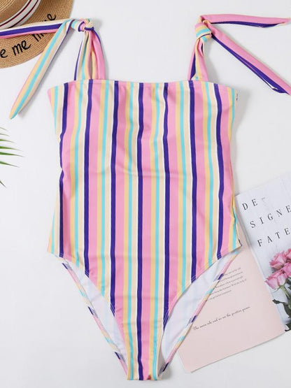 Printed Knotted One-Piece Swimwear