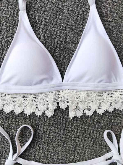 Triangle Lace Top With Panty Bikini Set