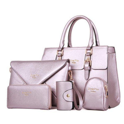 5 PCS Women Bright Color Leisure PU Leather Bag