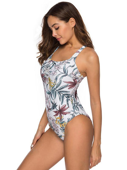 Flower Printed One-piece Swimsuit