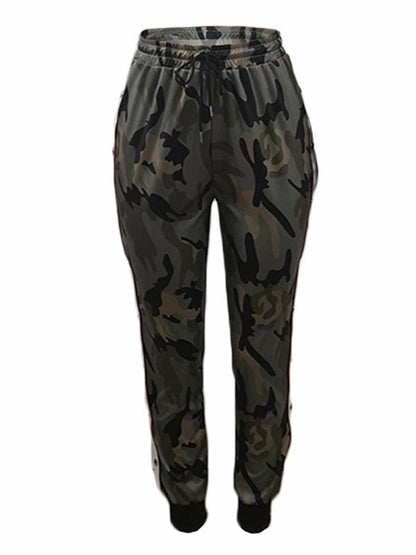 Fashion Casual Camouflage Split-Side Pants